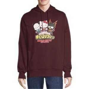 My Hero Academia Hello Kitty and Friends Burgundy Hoodie men’s size L